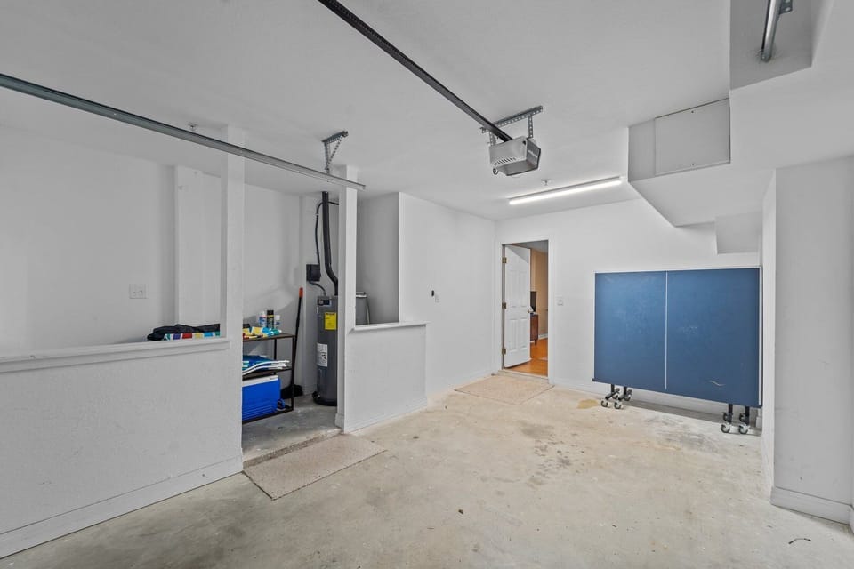 Folding Ping Pong Table in Garage