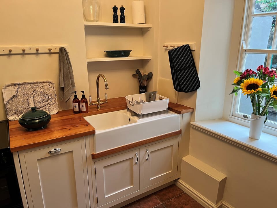 Fridge, dishwasher, electric kettle, toaster