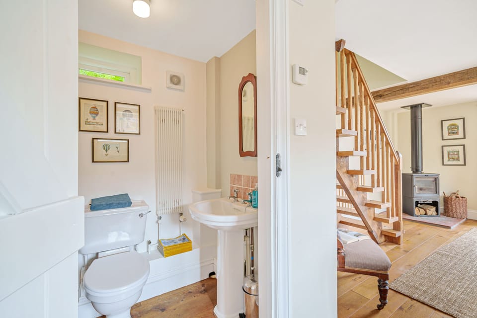 The ground floor cloakroom
