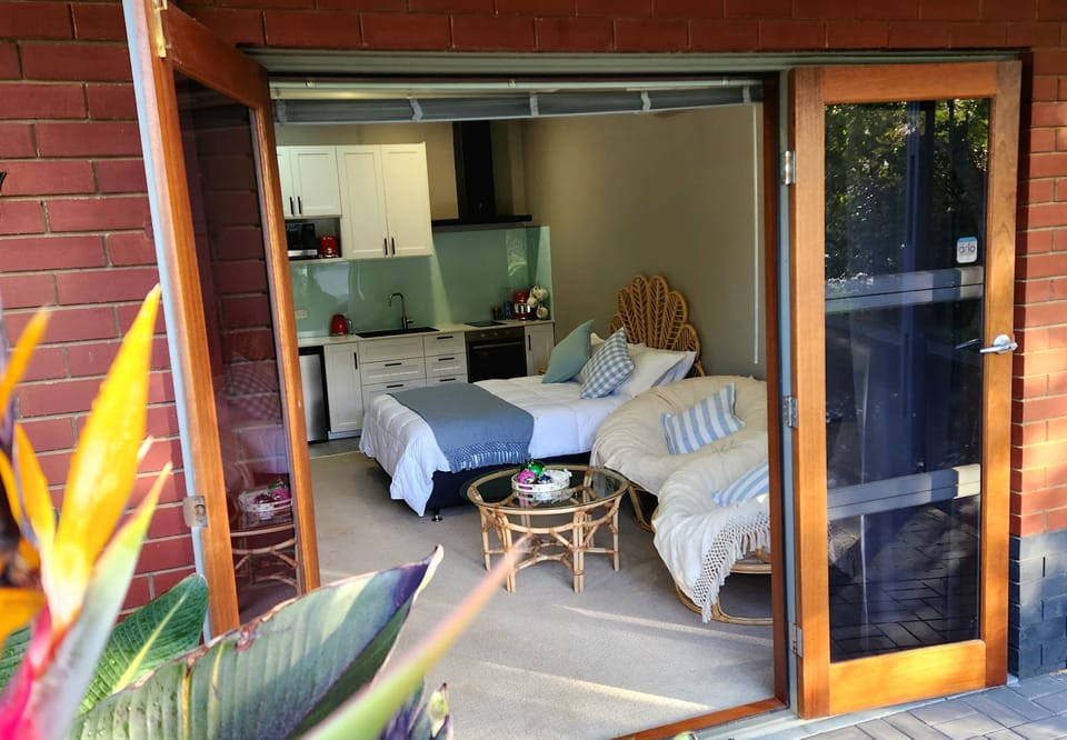 French doors looking into the studio