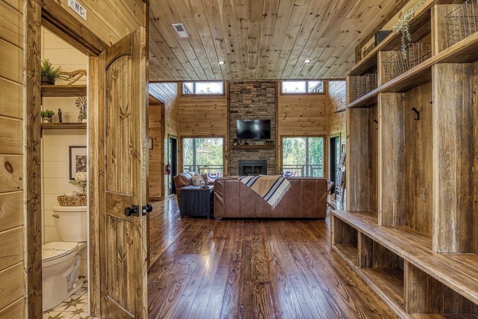 Drop your coats, shoes, and bags in the mudroom entryway
