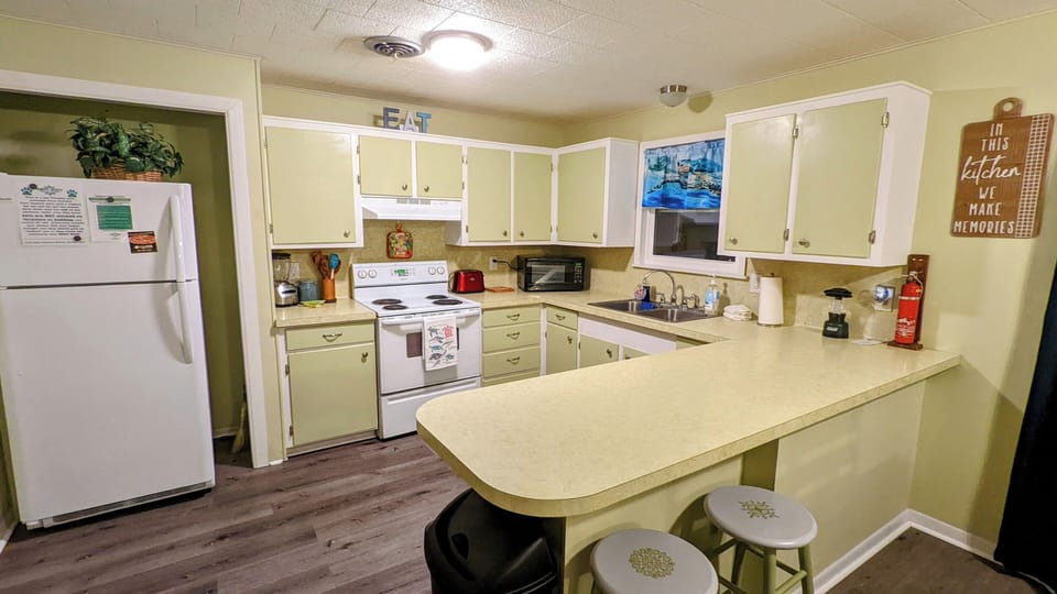 Great kitchen stocked with everything you need, even a beach view!