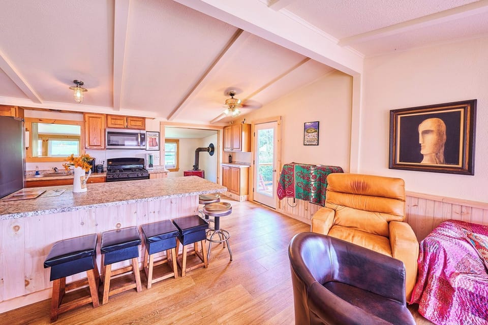 Living room and kitchen counter
