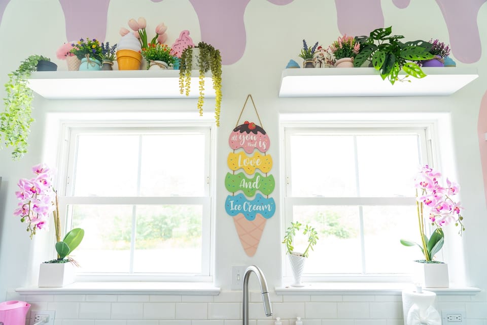 Kitchen windows, lots of natural light