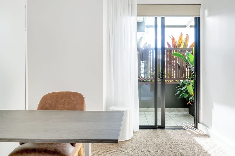Study/Bedroom 3 with north facing balcony and a Clei convertible wall bed/desk