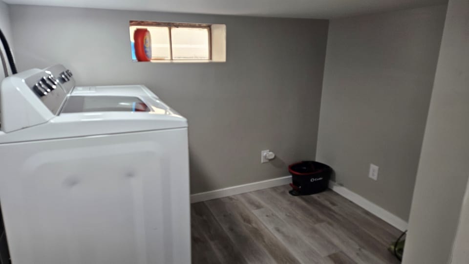 Washer and dryer available. Plenty of storage too.