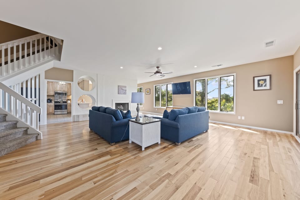 A large great room is the perfect family gathering spot