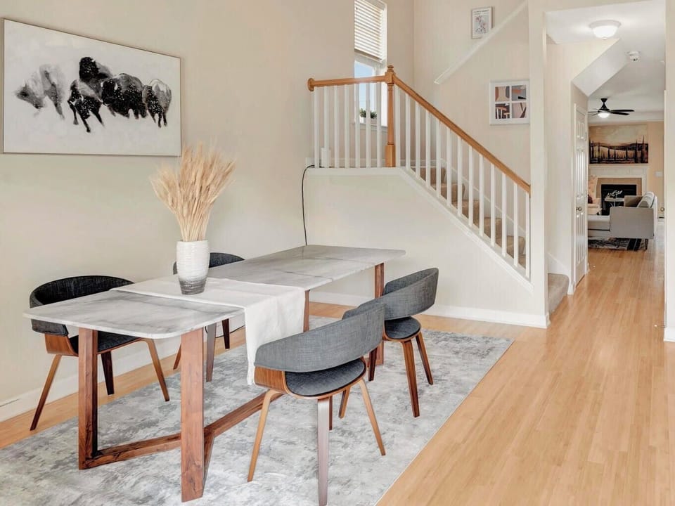 Dine or Work in Style - This Marble Table and MCM Chairs Have You Covered