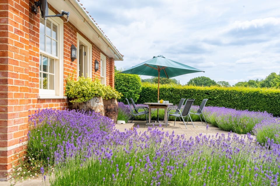 Higham Place Lodge, Higham: Dine outside and enjoy the countryside air