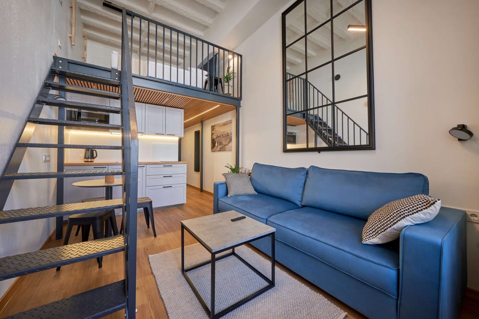 City Loft | 1 bedroom, premium bedding, laptop workspace, blackout drapes