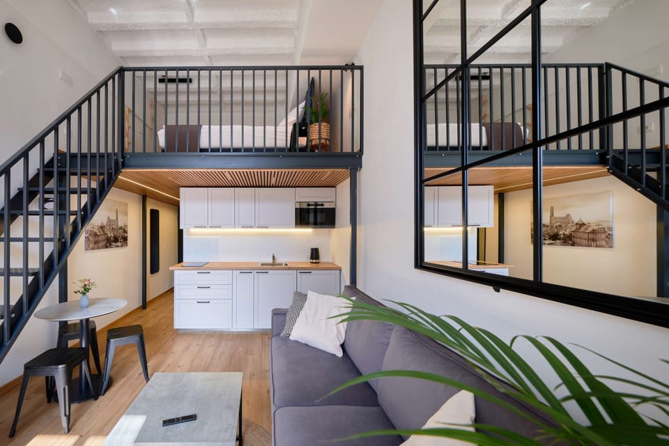 City Loft | 1 bedroom, premium bedding, laptop workspace, blackout drapes