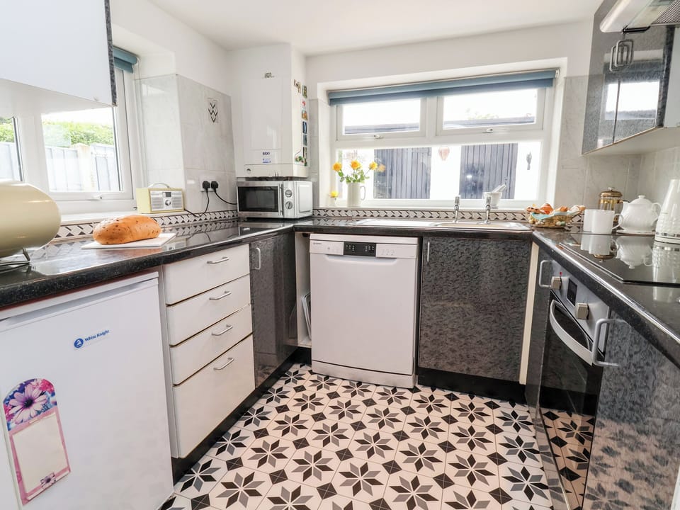 Fridge, dishwasher, electric kettle, toaster