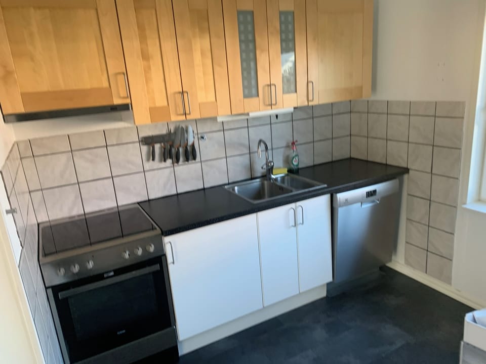 Apartment | Private kitchen | Fridge, microwave, oven, stovetop