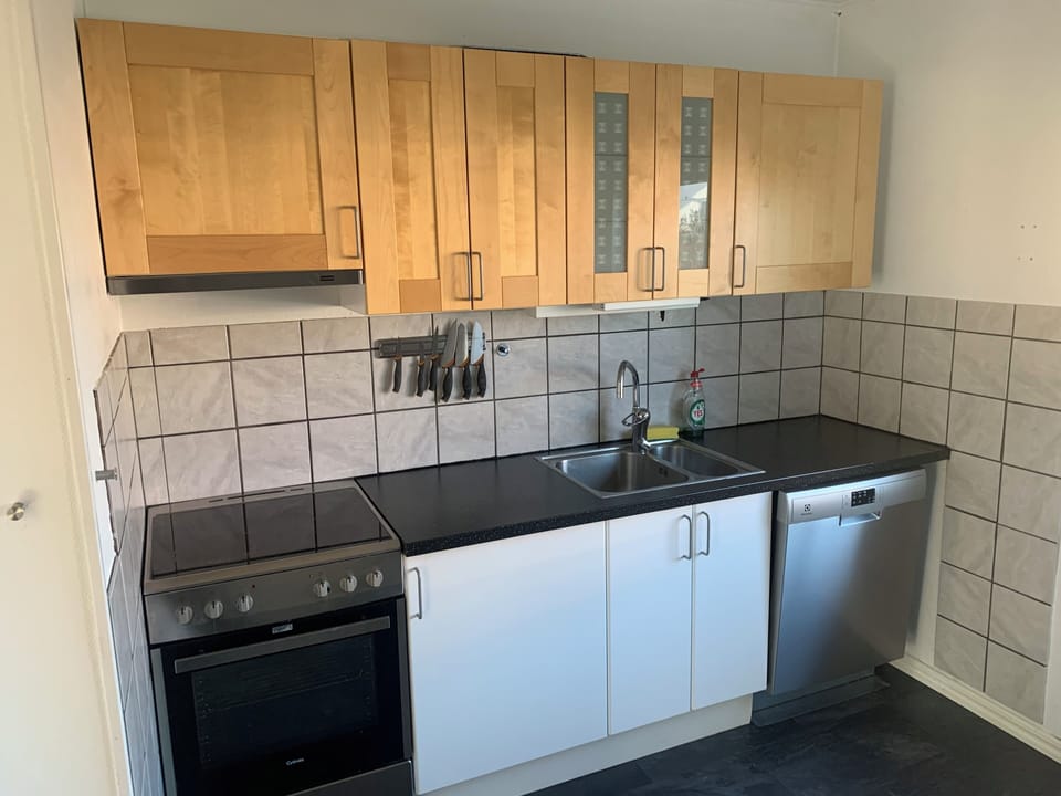 Apartment | Private kitchen | Fridge, microwave, oven, stovetop