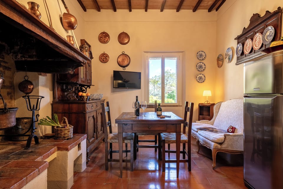 Apartment | Living area | 32-inch flat-screen TV with satellite channels, fireplace