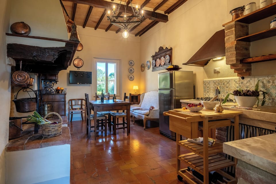 Apartment | Living area | 32-inch flat-screen TV with satellite channels, fireplace