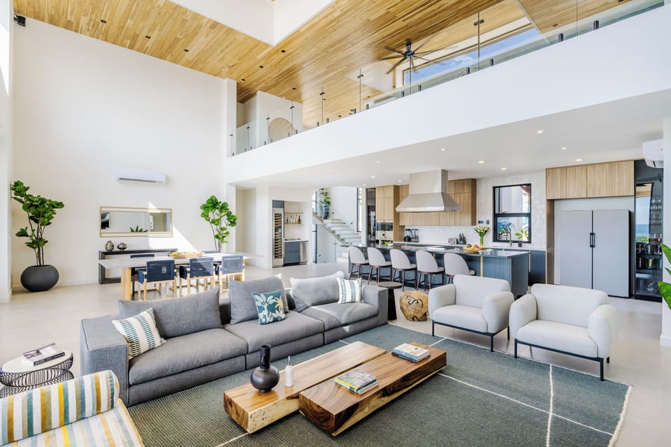 Main living room connected to the kitchen