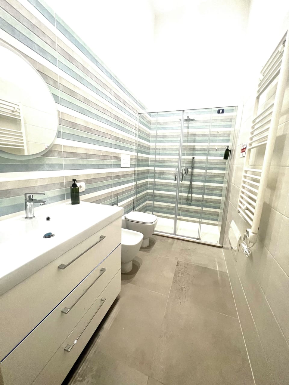 Free toiletries, hair dryer, bidet, towels