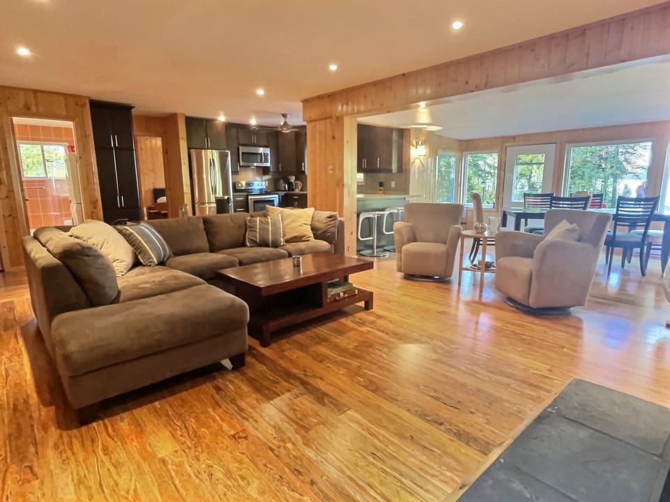 The main living area. Open concept with the kitchen/dining room
