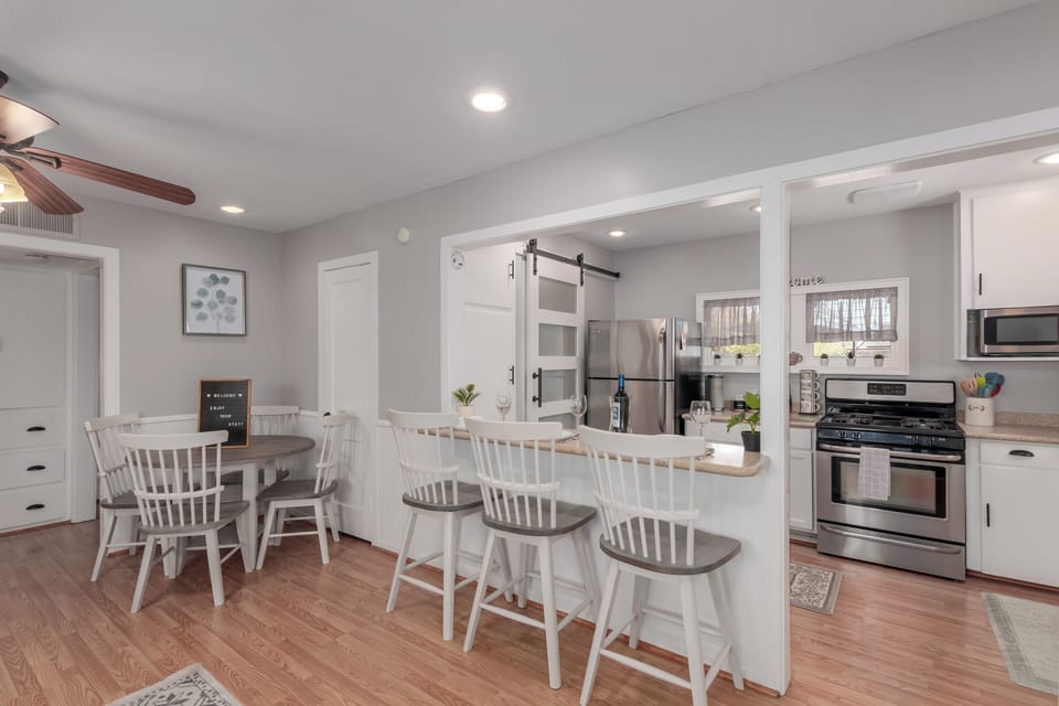 Enjoy delectable meals, laughter, and conversations in this living space. 