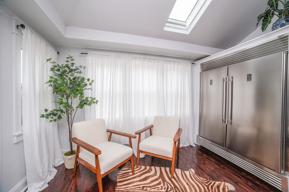 Conversation area off of the kitchen