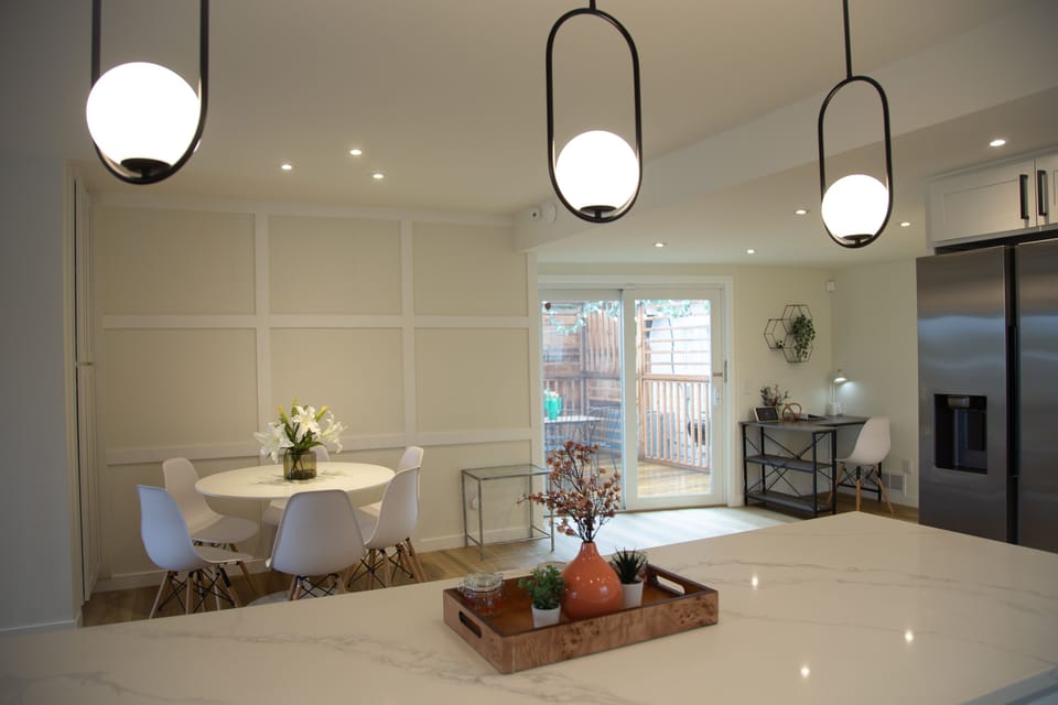 Kitchen island and dining room table