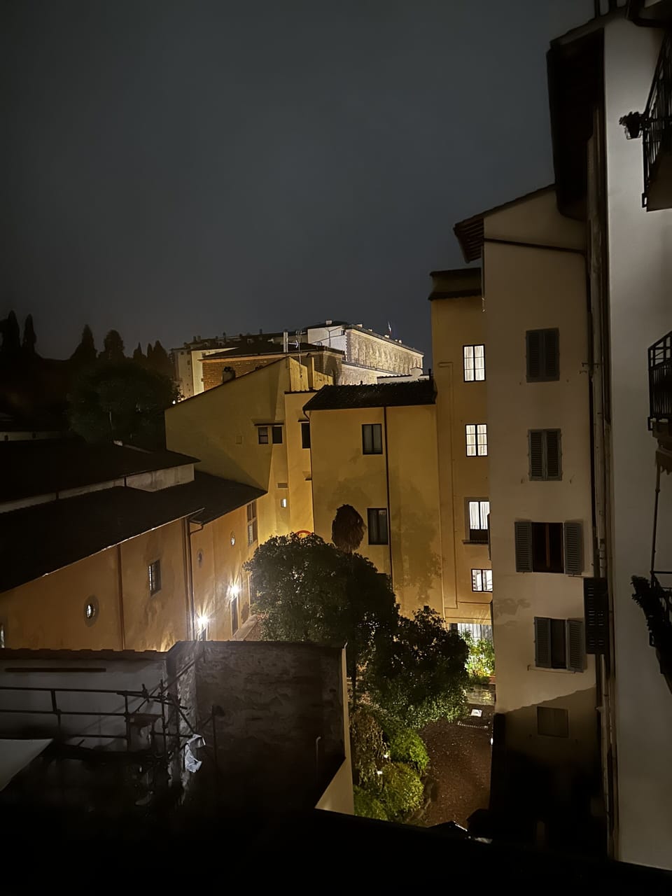 View at night of Pitti Palace