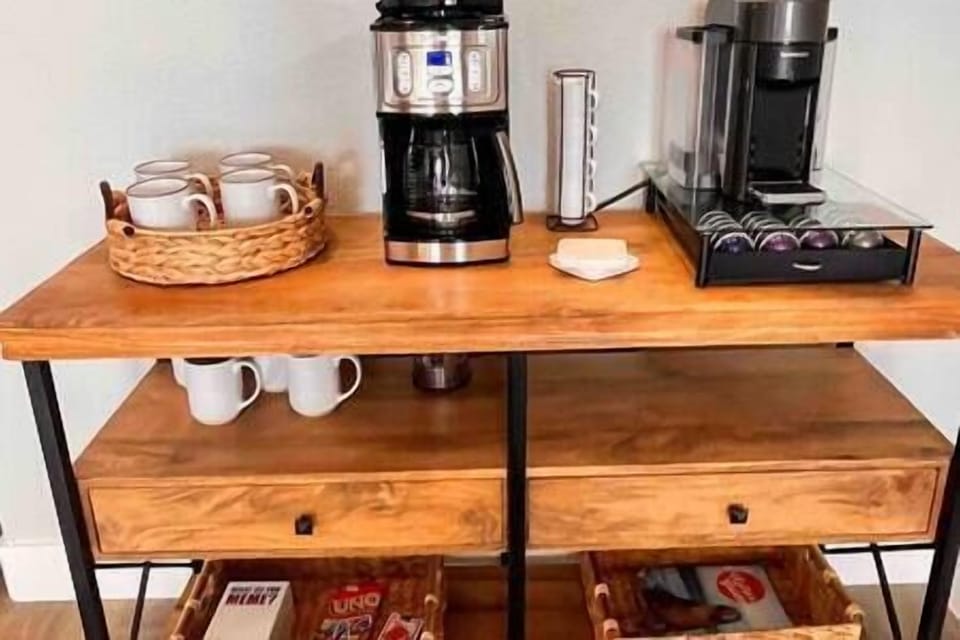 The Coffee bar has Starbucks coffee, Nespresso options, Teas and hot chocolate…