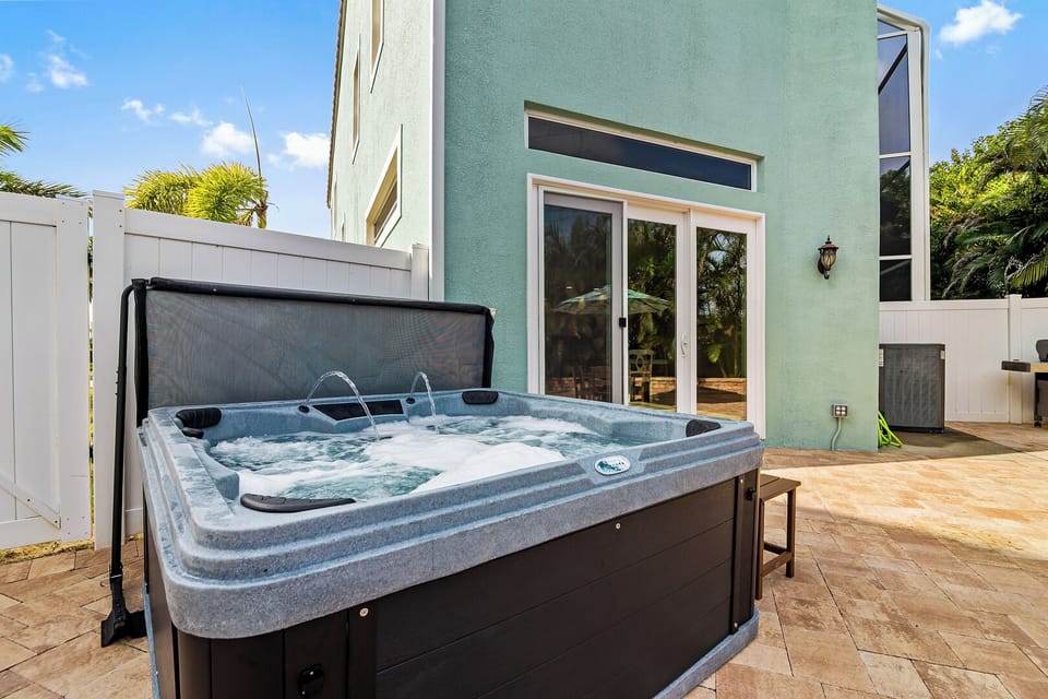 Relax & unwind in the private hot tub