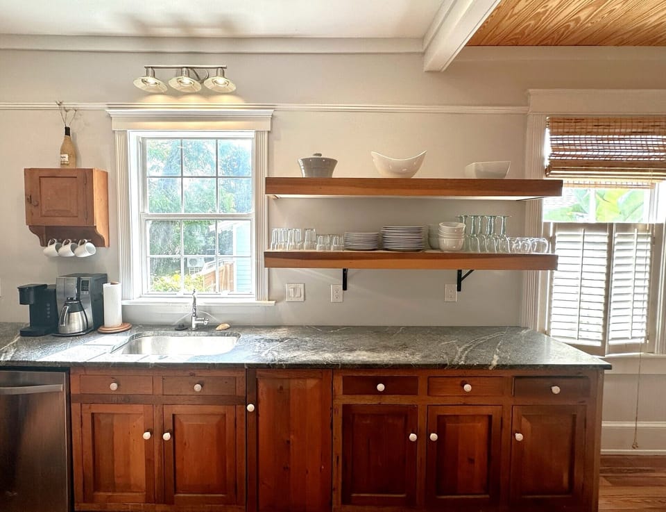 Cabinets built over 50 years ago by Linda's Father from Reclaimed Poplar