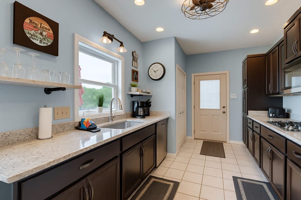 The view from the kitchen will keep you cleaning dishes