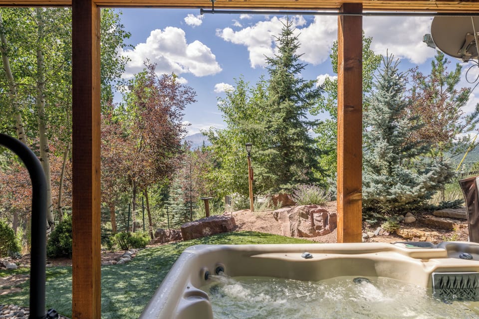 Serene views from the hot tub located right outside the lower-level.
