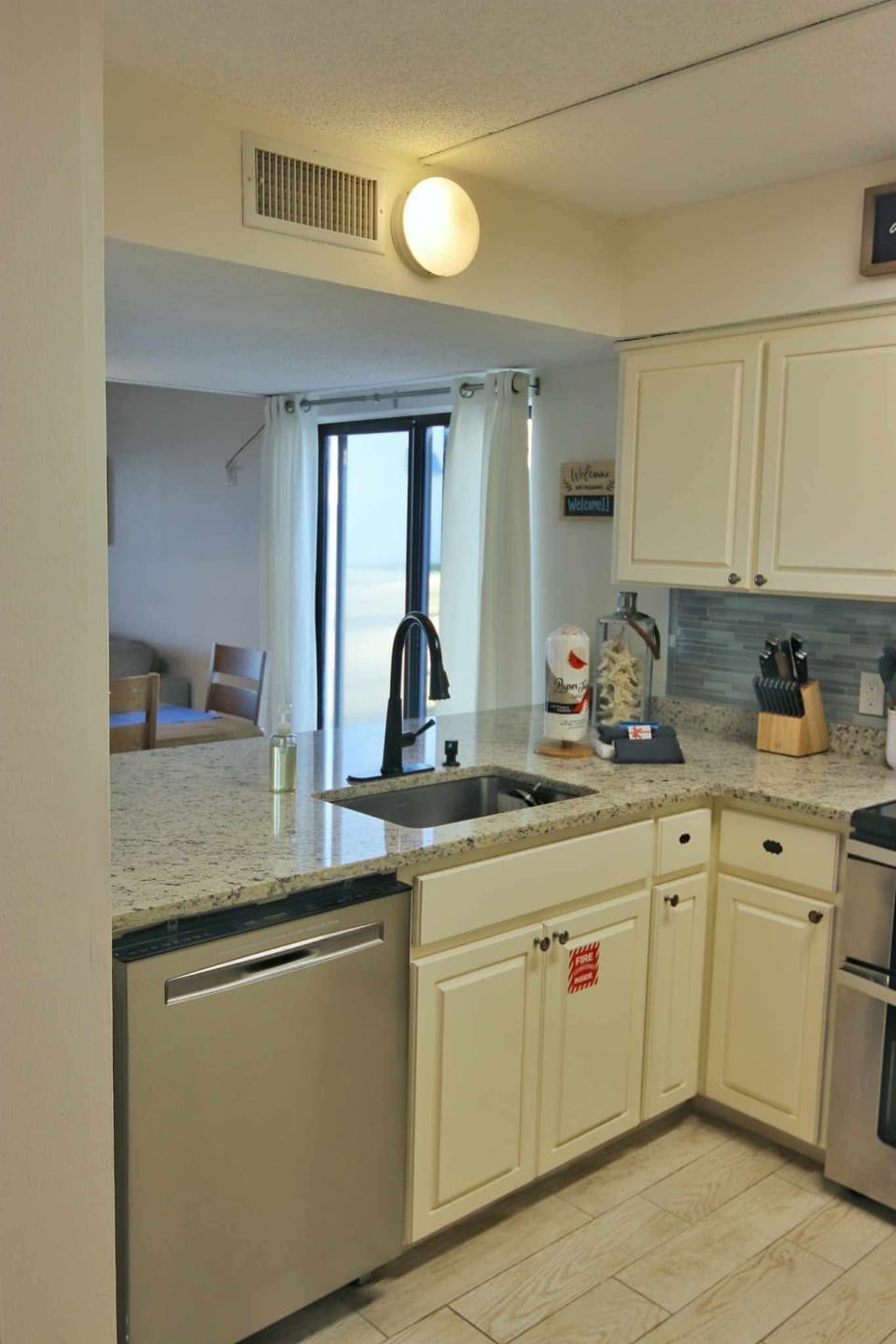 Brand new granite counter tops and dishwasher.