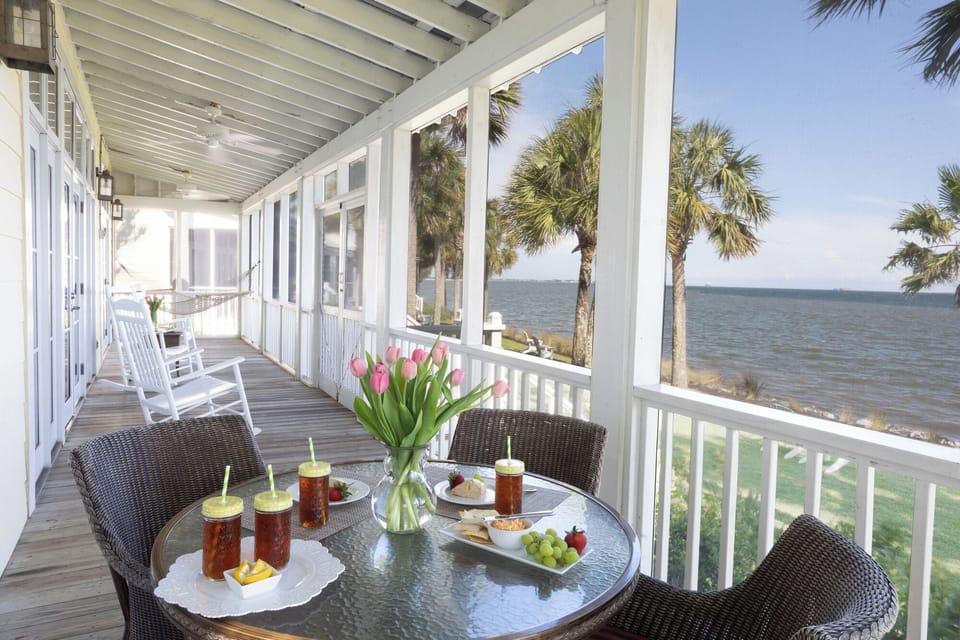 Waterfront screened-in porch