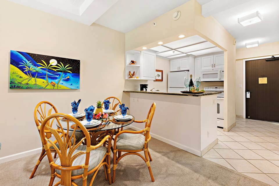 Cook with ease in a thoughtfully designed, fully equipped kitchen. Featuring appliances, ample counter space, and all the essentials you need, from quick island breakfasts to full home-cooked dinners.