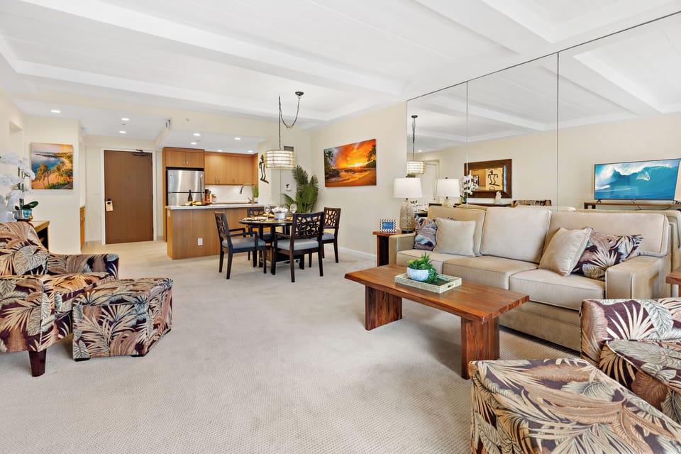 Bright, breezy, and made for island living Unwind in a spacious living room where comfort meets coastal charm. Your perfect place to relax after a day in paradise.