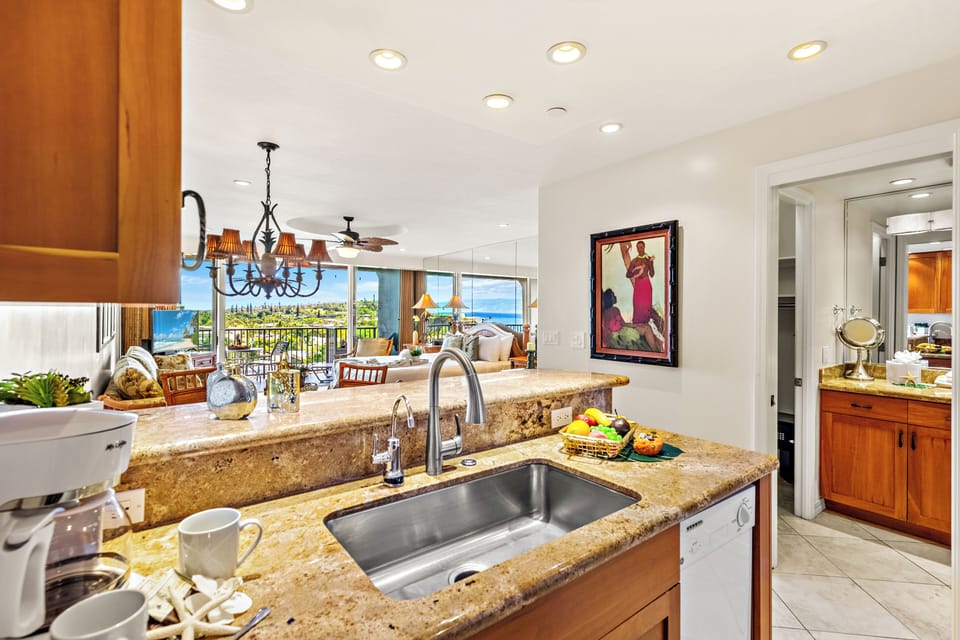 Cook with ease in a thoughtfully designed, fully equipped kitchen. Featuring modern appliances, ample counter space, and all the essentials you need, from quick island breakfasts to full home-cooked dinner