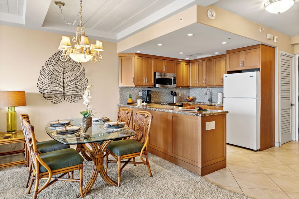 Cook, dine, and connect in a fully equipped kitchen with a welcoming dining area