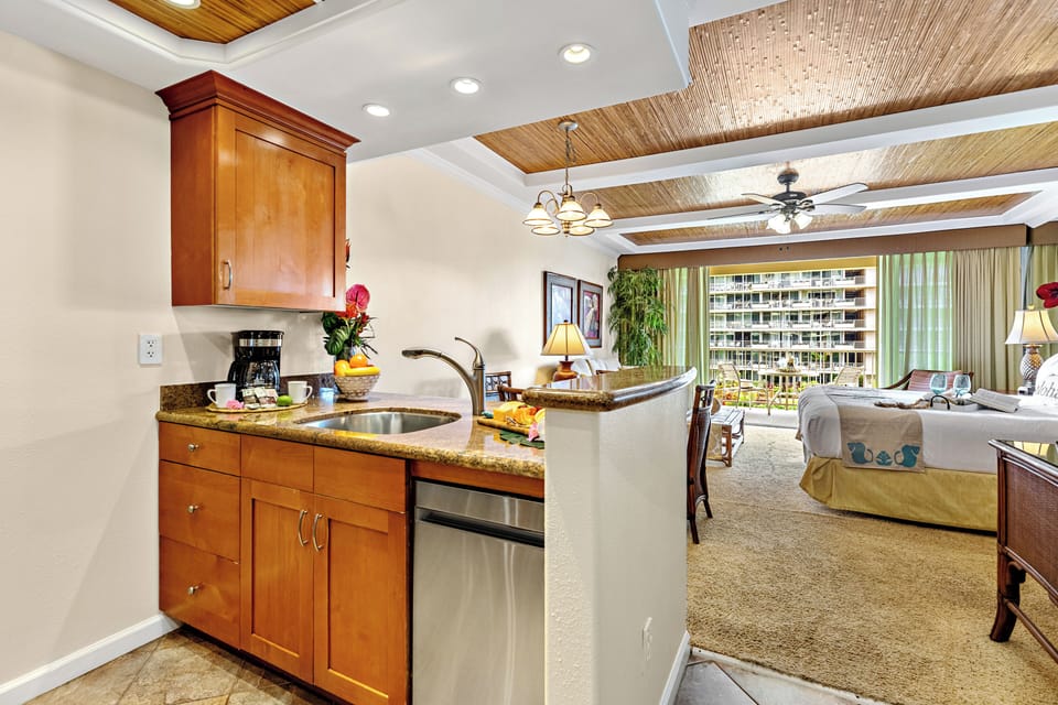 Everything you need, right at your fingertips. A fully equipped kitchen stocked with all the essentials. Perfect for cooking your favorite meals in paradise.