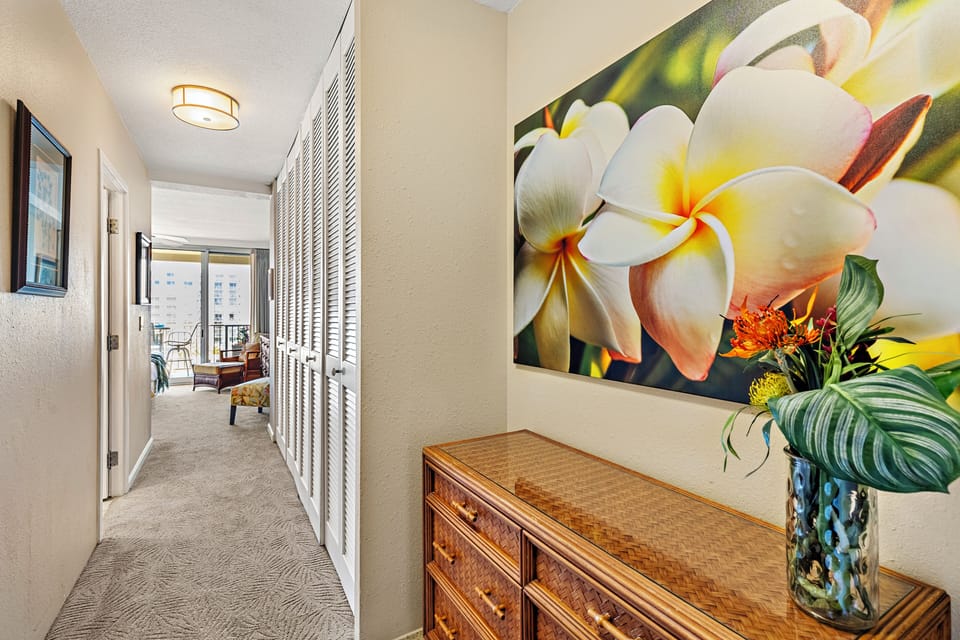 A warm and welcoming entryway sets the tone for your stay, offering a glimpse into the spacious, thoughtfully designed interiors that await beyond.