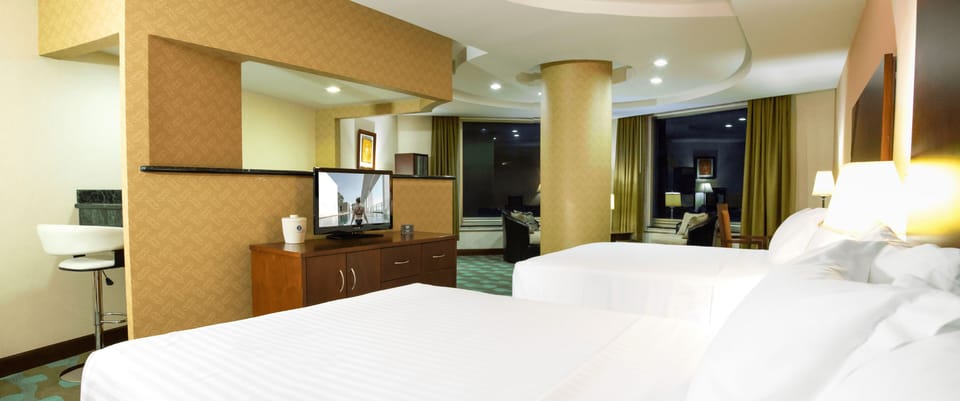 Junior Suite, 2 Queen Beds | Premium bedding, down comforters, minibar, in-room safe