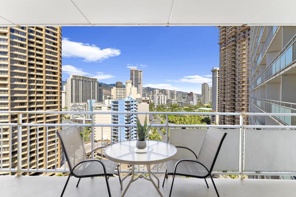 Breezy balcony with city view