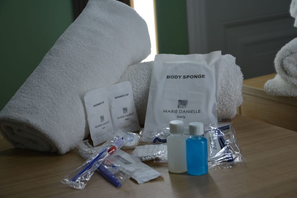 Free toiletries, hair dryer, bathrobes, slippers