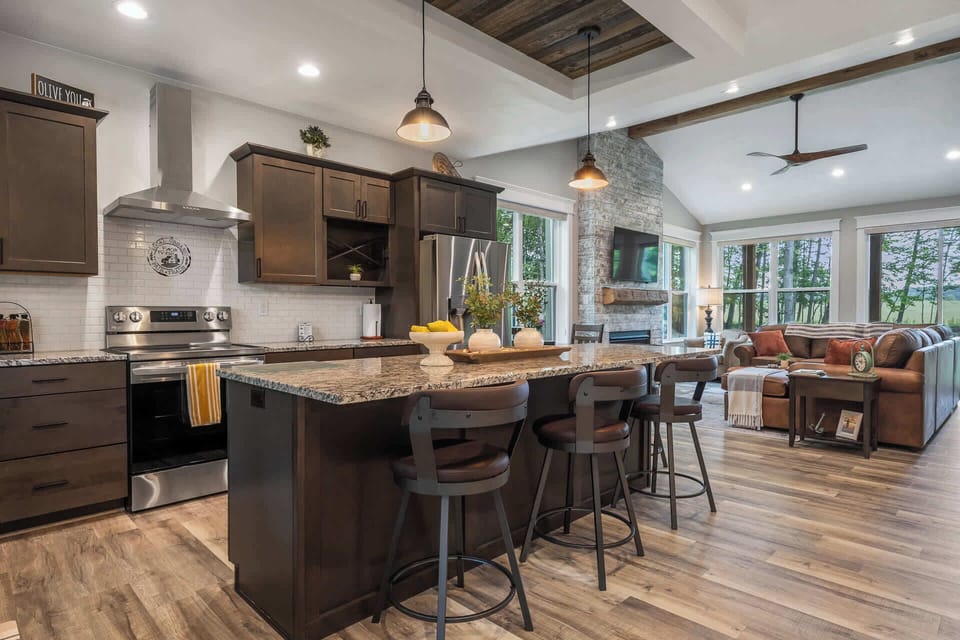 Kitchen island with seating for four