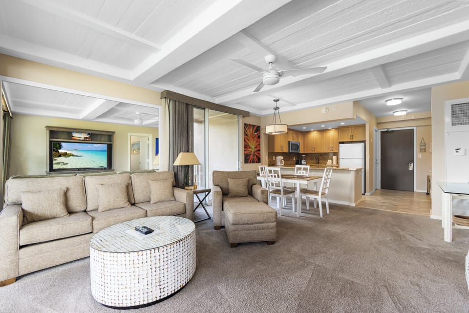 Relax in your spacious retreat with plush seating, modern kitchen, and coastal-inspired decor. Perfect for unwinding after island adventures or hosting memorable evenings with loved ones.