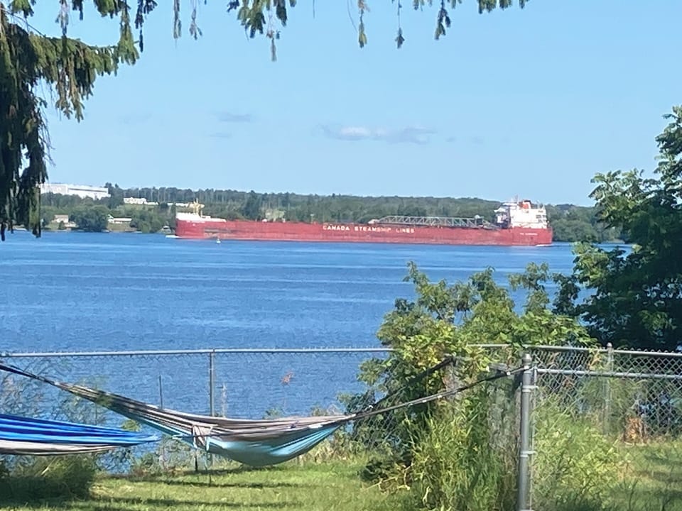Ship watching from the backyard