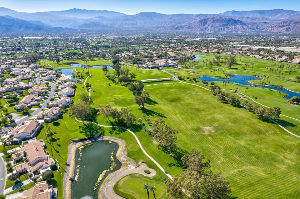aerial view of golf course 