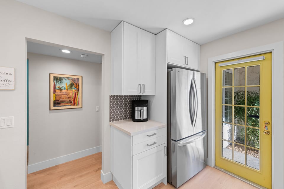 kitchen and hallway towards 2nd bedroom 