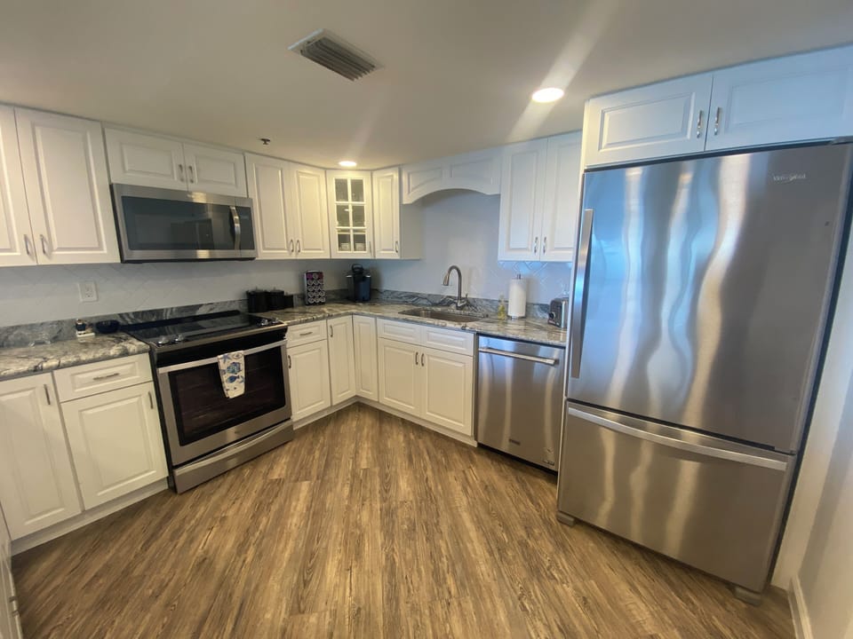 Updated kitchen complete with all cookware, dishes and utensils.