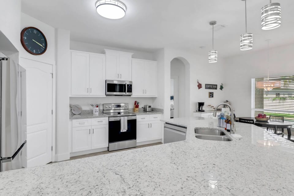 All cookware, dinnerware and many kitchen tools and electrical appliances are provided for your use.